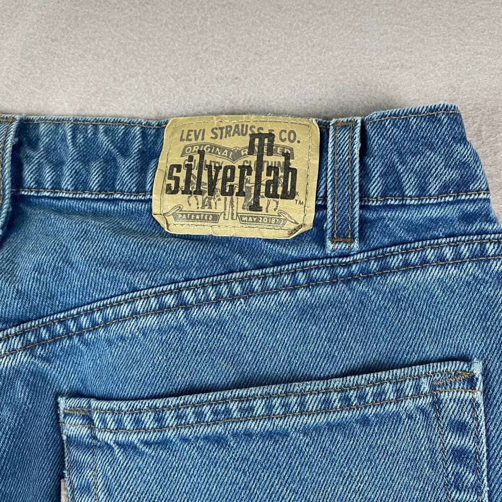 Vintage Levis Jeans 34x30 (Actual 33x29) Blue SilverTab Loose Baggy Made In USA - Picture 9 of 16